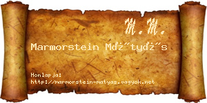 Marmorstein Mátyás névjegykártya